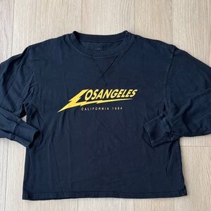 Black Los Angeles Graphic Women's Top